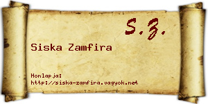 Siska Zamfira névjegykártya